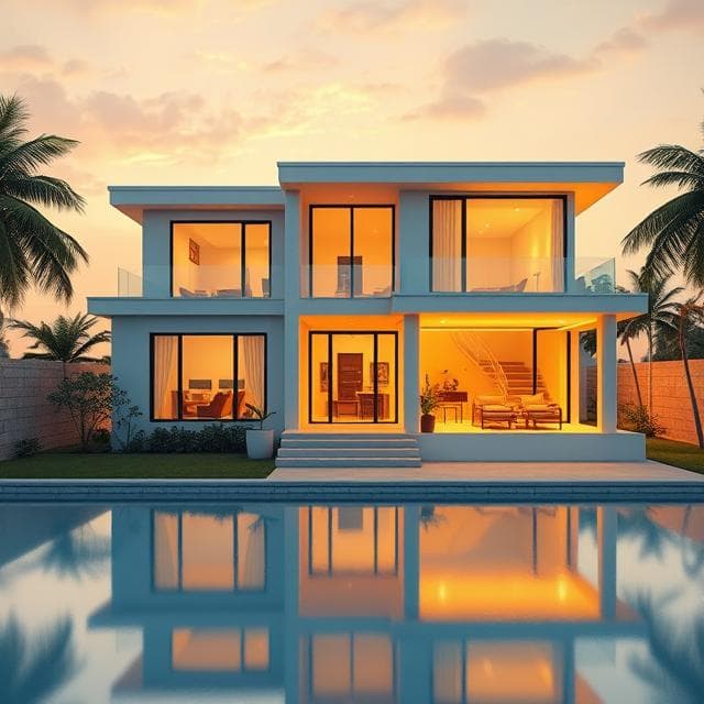 Casa de ensueño con llave y dinero